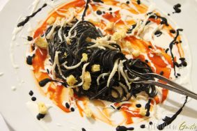Spaghetto nero ….. “splash” burrata e calamari